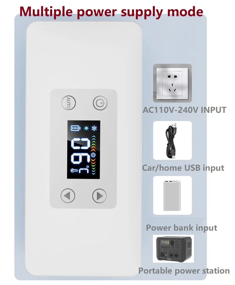 Reizen Mini Koelkast Geneeskunde Organizer Case Insuline Koeler Case met Thermostatische Koelkast USB Opladen (met batterij)