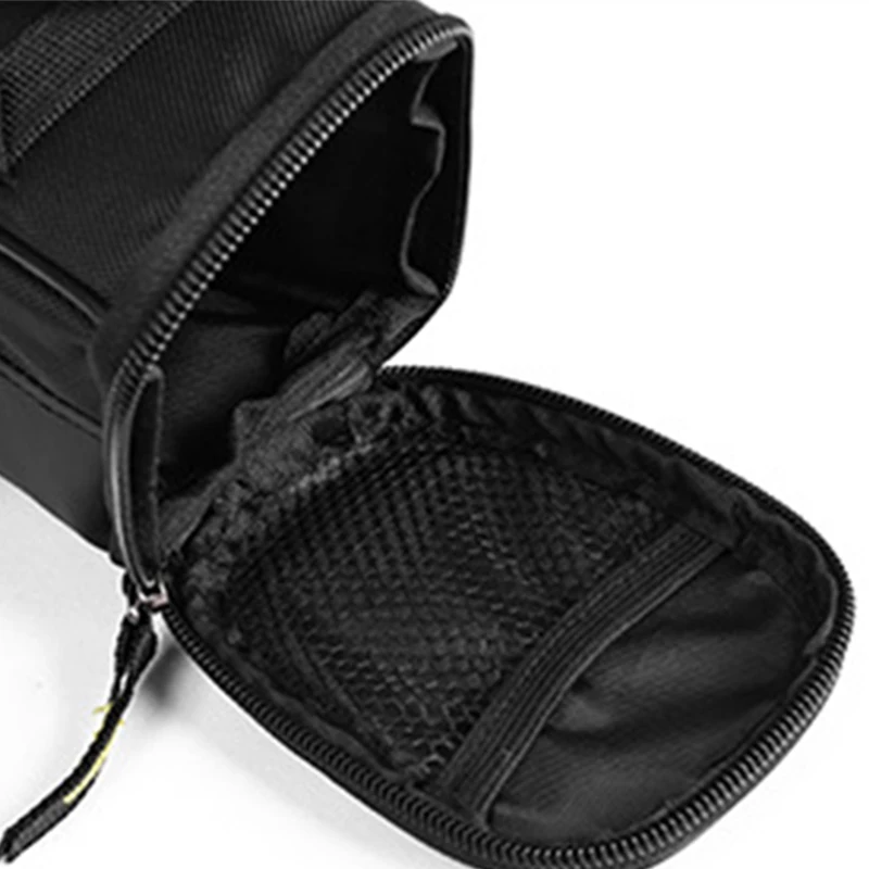 

1pc Bicycle Saddle Bag Leather Waterproof MTB cushion bag Water Bottle Pocket Cycling Tail Pouch cycling gear Black 17x 9.5cm