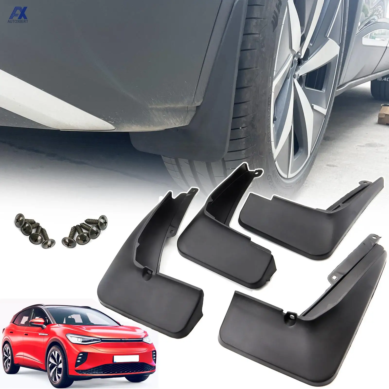 4x For VW ID.4 ID.5 ID4 ID5 EV 2020 2021 2022 2023 Mud Flaps Splash Guard Mudguards MudFlaps Front Rear Fender Car Styling