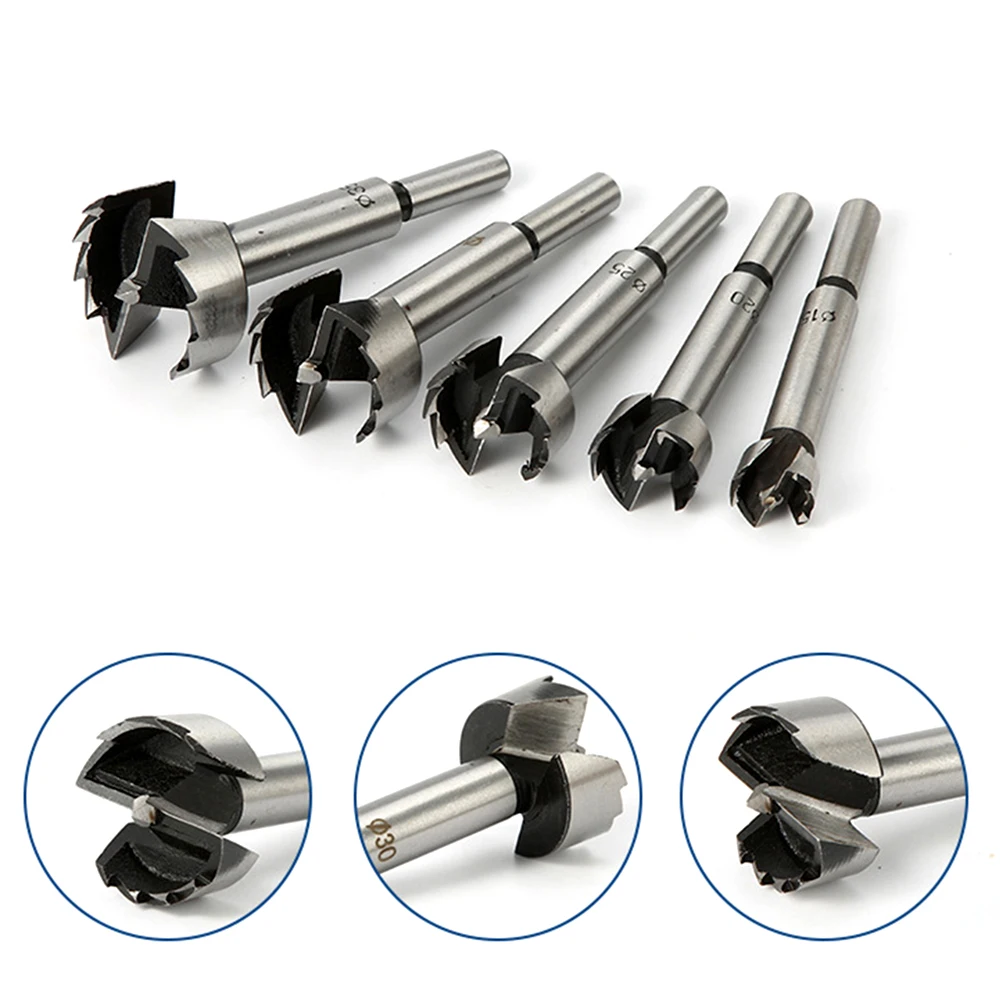 1PC 6mm-60mm Multi-tooth Forstner Woodworking Tool Hole Saw Hinge Boring Drill Bits Round Shank High Carbon Steel Cutter