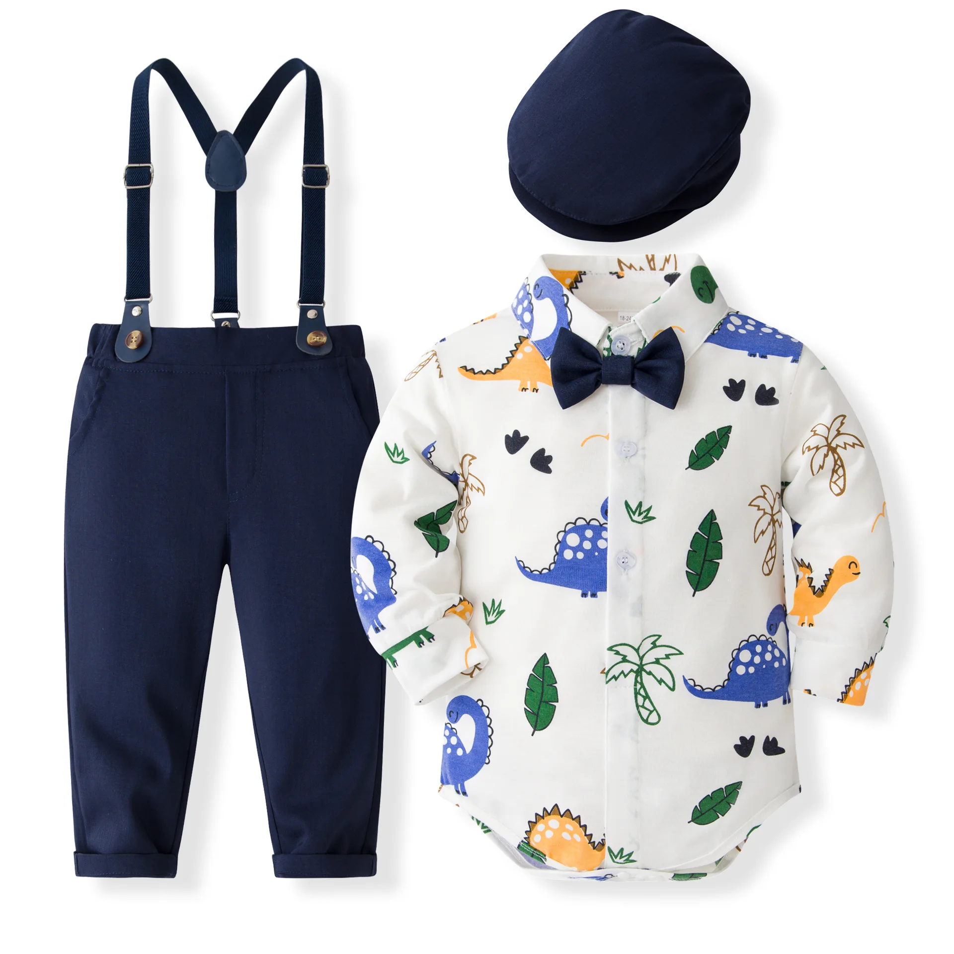 

5Piece Spring Autumn Toddler Boy Outfits Korean Fashion Cartoon Print Long Sleeve Bodysuit+Pants Baby Clothes Newborn Items B147