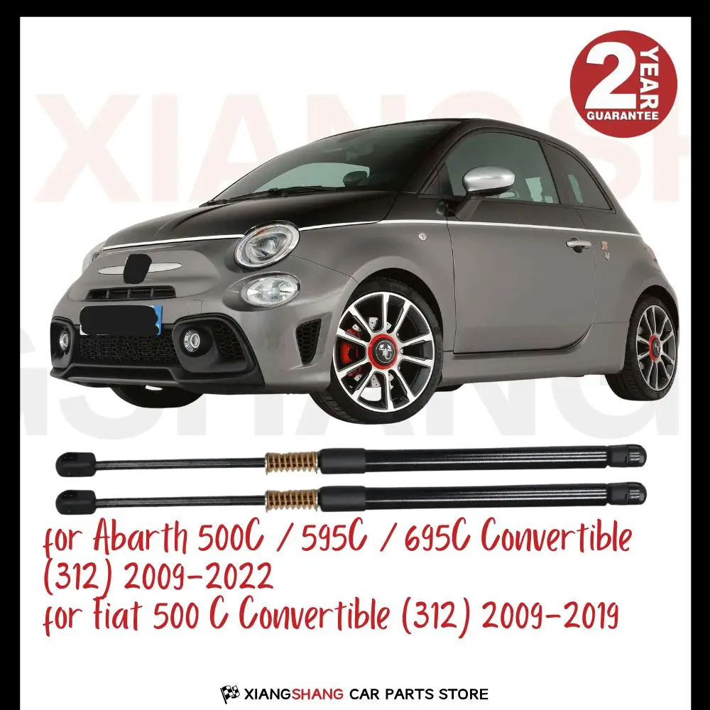 

2pcs Rear Tailgate Damper for Abarth 500C / 595C / 695C Convertible 2009-2022 WITH SPRING Trunk Boot Gas Charged Gas Struts