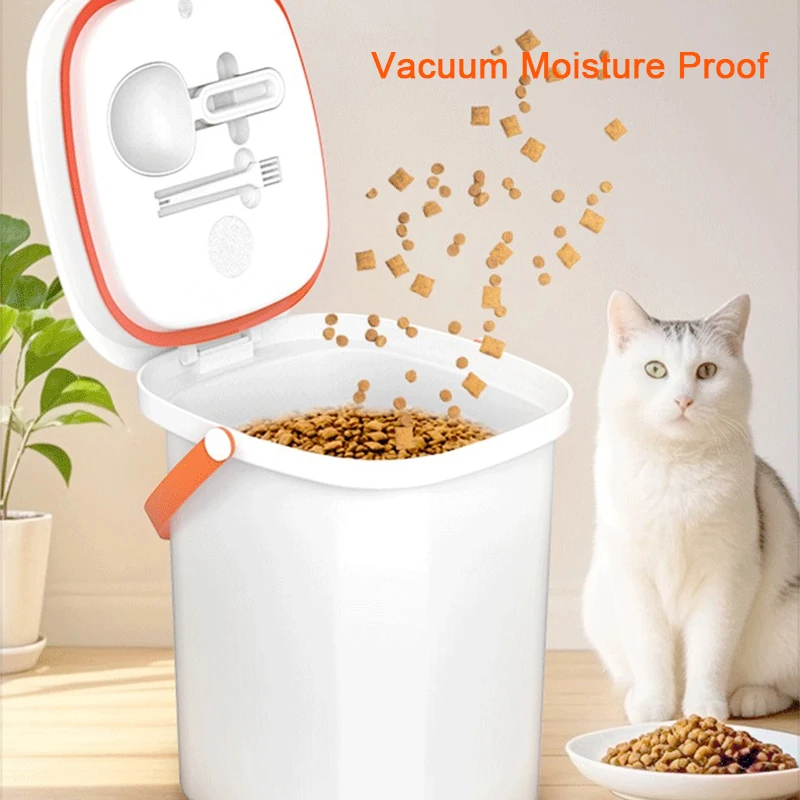 

Vacuum Pet Food Storage Airtight Dry Bucket 15L Food Storage Container for Dogs Cats Small Animals With Scoop