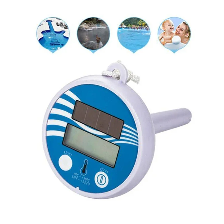 Waterproof Digital Sun-Powered Thermometer for Swimming Pool, Jacuzzi, Bath Tub and Aquarium