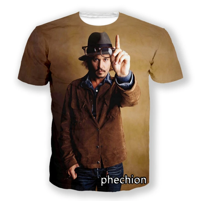 phechion New Fashion Men/Women Johnny Depp 3D Printed Short Sleeve Casual T Shirt Sporting Hip Hop Summer Tops L168