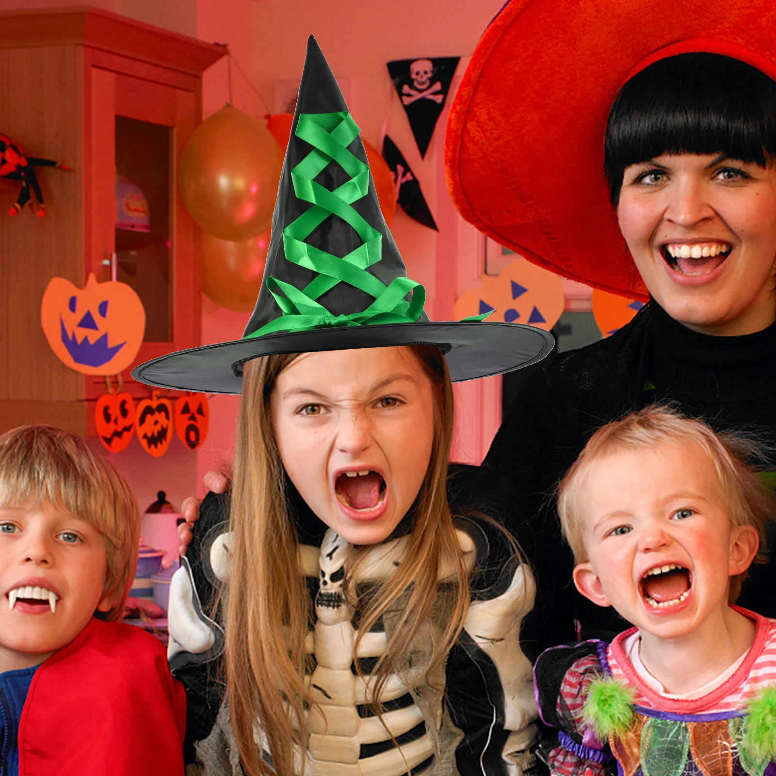 

Hat Set Child Halloween Decor Hats for Women Mesh Girls Broom Accessoires