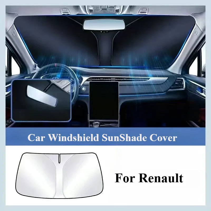 For Renault Koleos Captur Megane Clio Scenic Talisman Arkana Dacia Sandero Car Windshield SunShade Cover Front Window Sun Shade