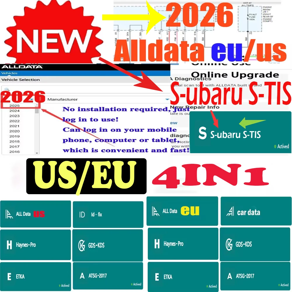 

2026 Alldata US Full Version Online Login Account Wiring Diagrams Repair Software All Data Workshop Repair Essential Tool