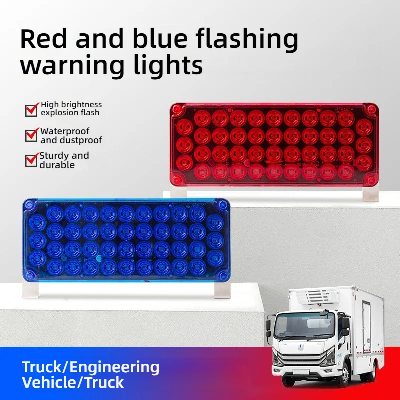 2pcs Led Strobe Warning Light Strobe Grille Flashing Lightbar Truck Car Beacon Lamp Amber Traffic Lamp 12 24V Security Car Light