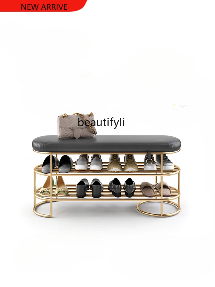 

X Modern Minimalist Italian-Style Light Luxury Shoes Entrance Footstool Home Doorway Shoes Integrated Stool Shoe Cabinet