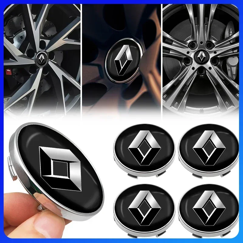 

4Pcs 60mm Car Wheel Center Hub Cap Tire Rim Cover Decoration For Renault Clio Laguna 2 Megane 2 3 Duster Logan Captur