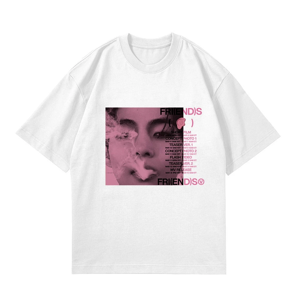 Tops Women's KPOP V FRI(END)S Graphic T-shirt Summer Men's Women's Harajuku Casual O-neck Short Sleeve Clothing