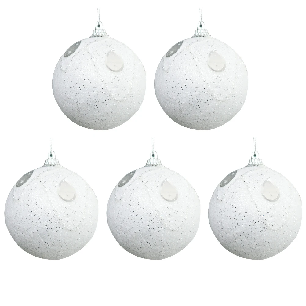 

5 Pcs Christmas Ball Decoration Xmas Party Gadgets Decorative Pendent Supplies White Pendents Tree