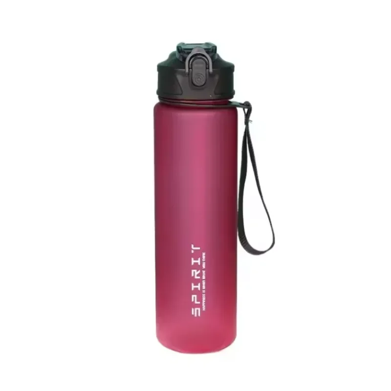750 ml auslaufsichere Sportwasserflasche mit Strohhalm und Trageschlaufe, BPA-freier tragbarer Becher mit Dichtungsdeckel für Fitness-Camping
