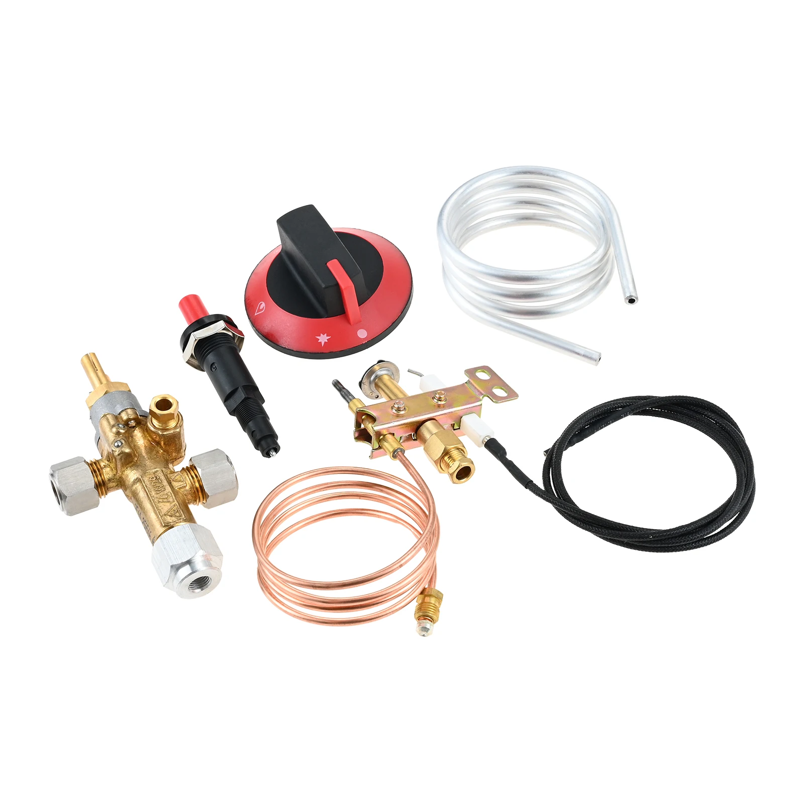 1Pc LP Gas Safety Valve with Pilot Burner Thermocouple Piezo Igniter DIY Kit Assembly for Pizza Oven Fireplace Range Oven