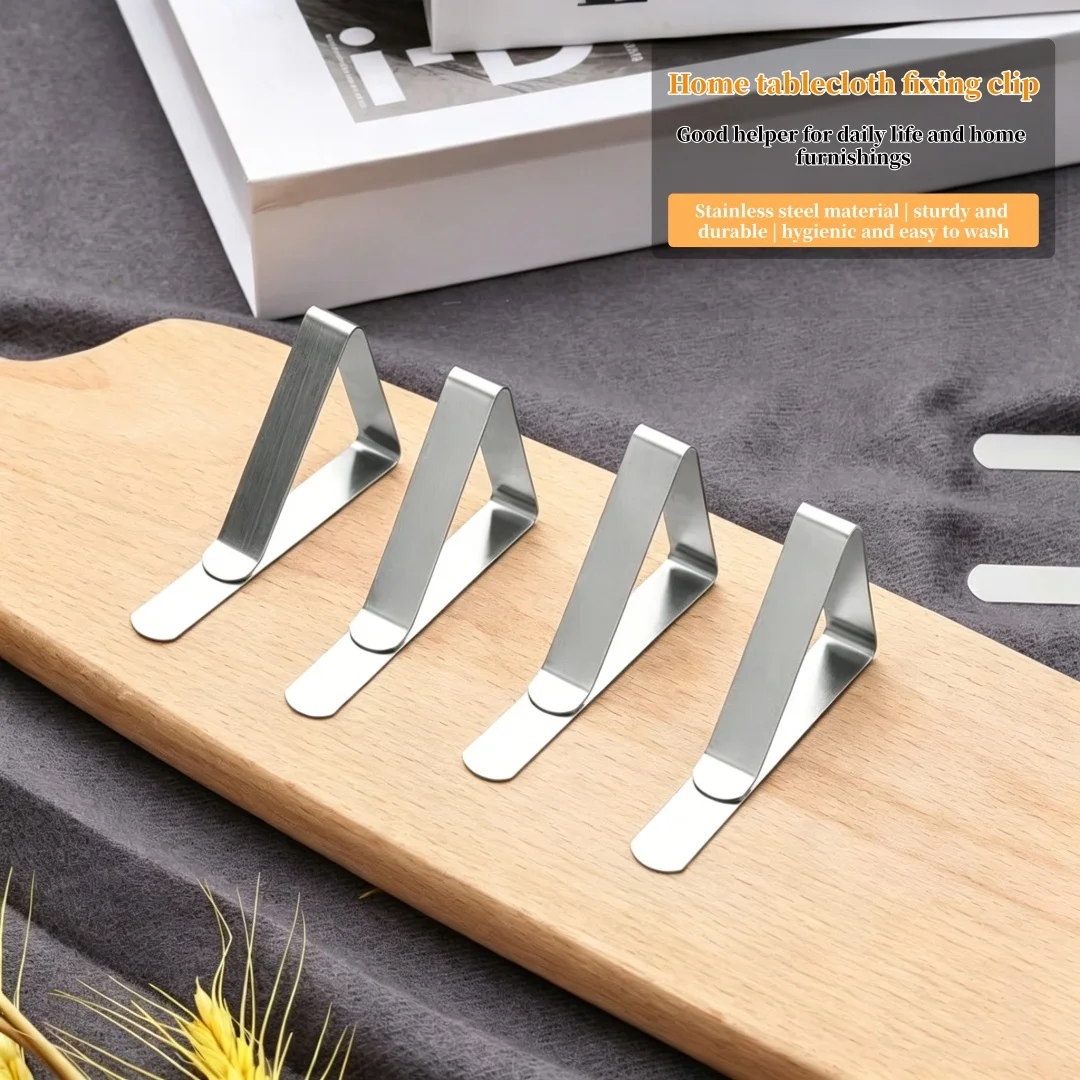 Stainless steel tablecloth clip, anti slip tablecloth fixing clip, suitable for home, picnic table clip, graduation party