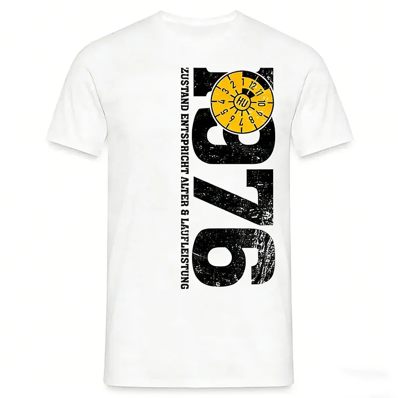 Mens Birthday 1976 Corresponds To Age and Mileage Funny Mechanic Gift T-Shirt Summer Fashion Casual Comfort Soft Cotton Tees Top