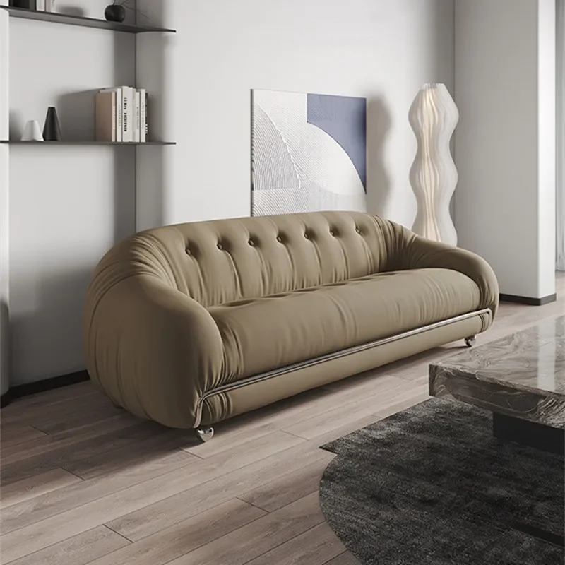 Light luxury ins style fabric steel tooth sofa modern size apartment living room cat claw cloth three-person sofa