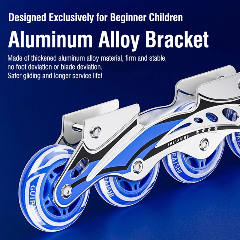 أطفال قابل للتعديل حذاء تزلج بعجلات فلاش كاملة أحذية التزلج على الجليد للفتيات سن 3-12 المبتدئين صف واحد مجموعة معدات واقية #4