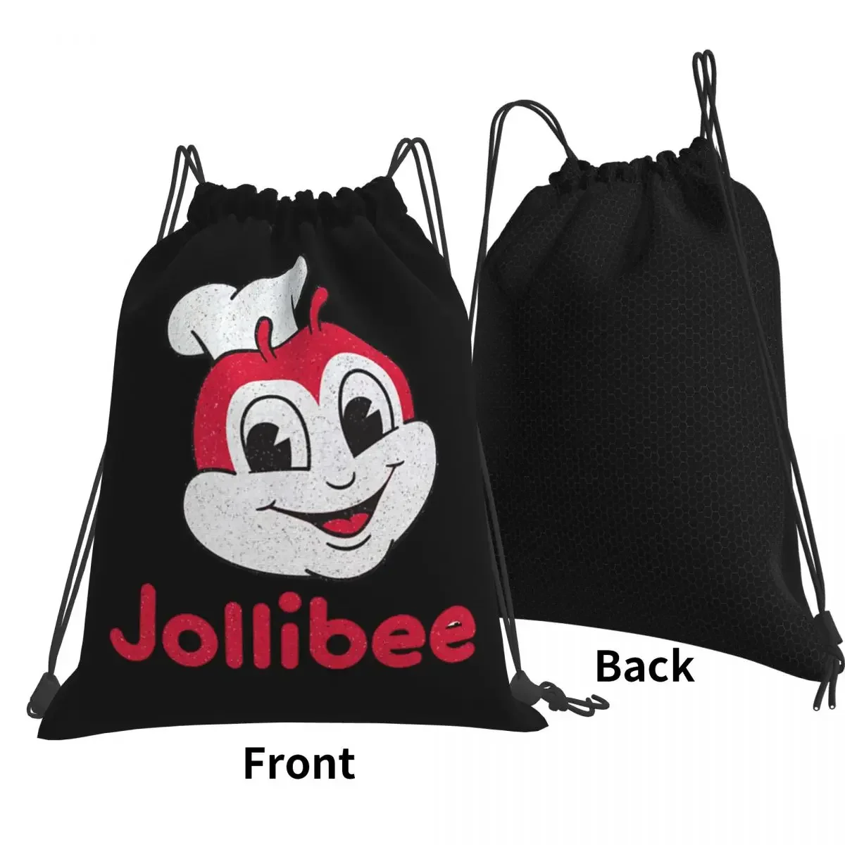 Jollibee Burger Restaurant Mascot Backpacks Portable Drawstring Bags Sundries Bag Book Bags for Travel Students