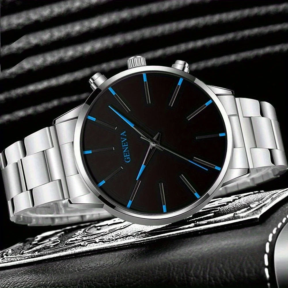 [Set di orologi al quarzo da uomo] Set di orologi da uomo da 2 pezzi/set, orologi da uomo semplici e casual, orologi con movimento al quarzo da uomo,