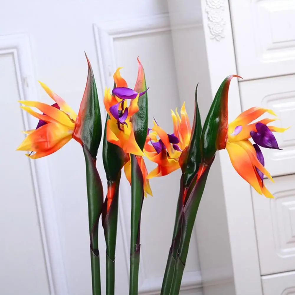 1PC Artificial Flower Bird Of Paradise Fake Plant Silk Strelitzia Reginae Simulation Flowers Home Decor Wedding Party Supplies