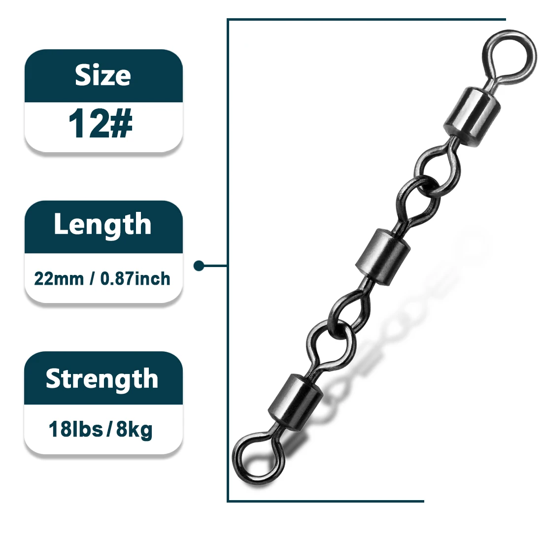 Drei Joint Rolling Wirbel Angeln Zubehör 15 ~ 60Pcs Angeln Barrel Wirbel Tackle Bass Salzwasser Angelschnur Stecker Clip