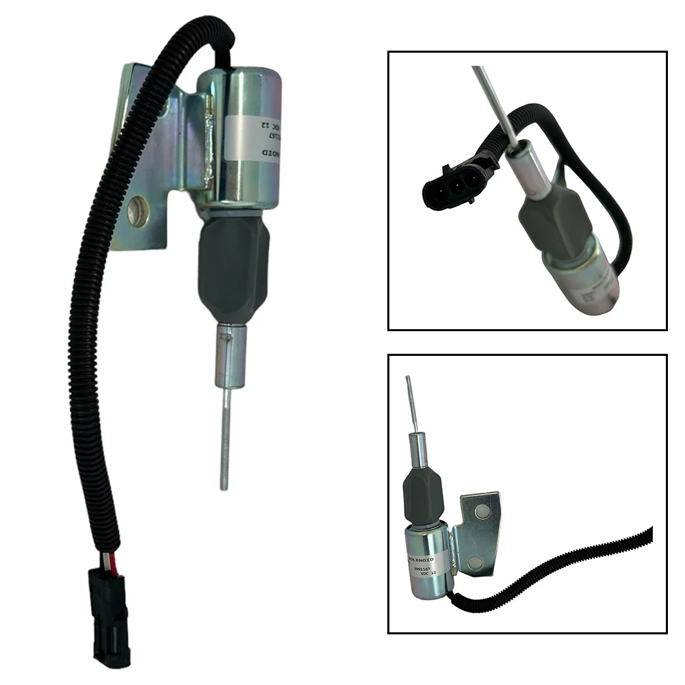 

12V Fuel Shutoff Solenoid Valve for Cummins 4BT 59L with For Hyundai R130 and Case Heavy Equipment Replacement