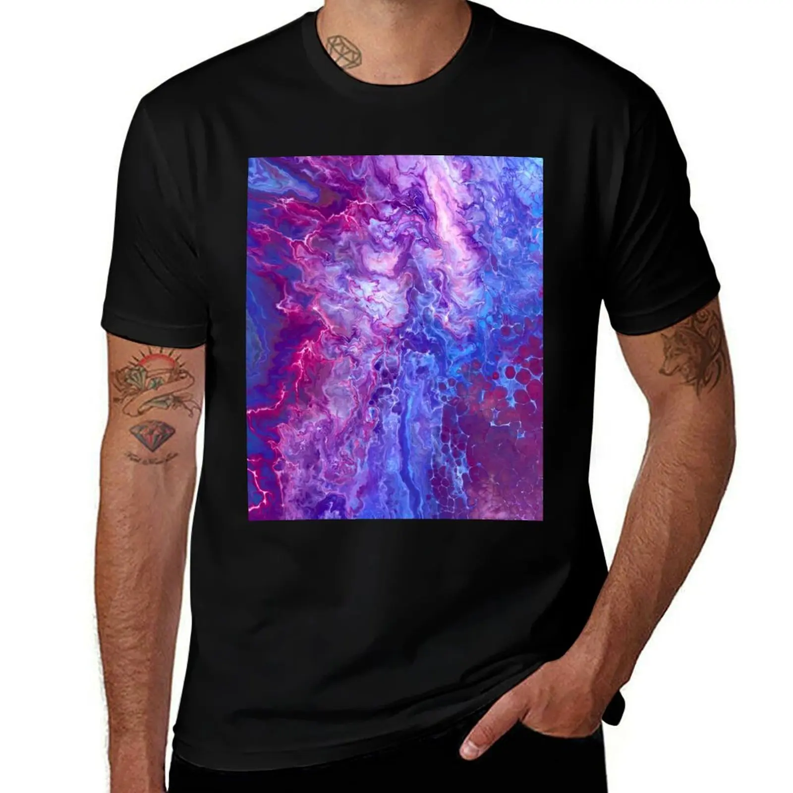

Striking Storm - Acrylic Pour T-Shirt man t shirt graphic cotton t shirts high quality funny t shirts cotton T-shirt
