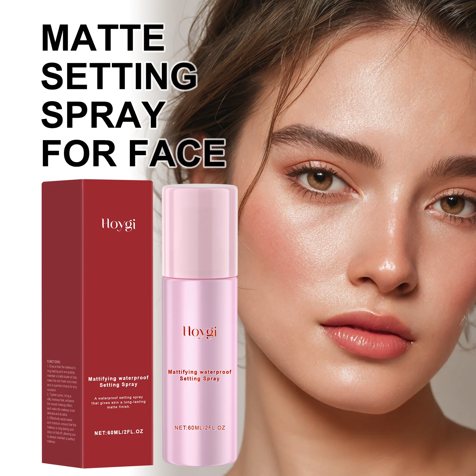 Spray fixateur de finition mate, imperméable, longue durée, contrôle de l'huile, raffermissement des pores, brume pour le visage, pour toute la journée, maquillage frais, tenue 60ml