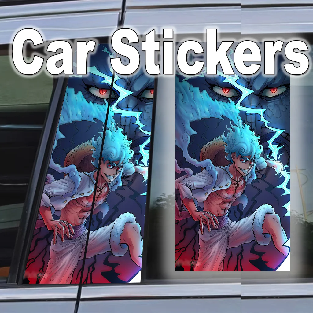 

One Piece Car B Pillar Vinyl Wrap Scratch-Proof Luffy Universal Exterior Door Trim Protector Waterproof Anime Decal Peel Sticker
