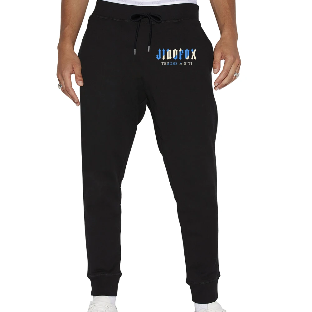 JIDOFOX-Calça de Moletom de Algodão Masculina e Feminina, Casual, Brand, Elástico, Fino, Esporte, Corrida, Treino, Rua, Tendência, Longo