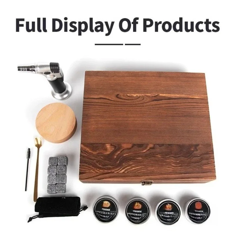 Cocktail Smoker Gift Box Set – Bar Accessories for Whiskey, BBQ, Party, Home Bar, Smoking Kit with Torch