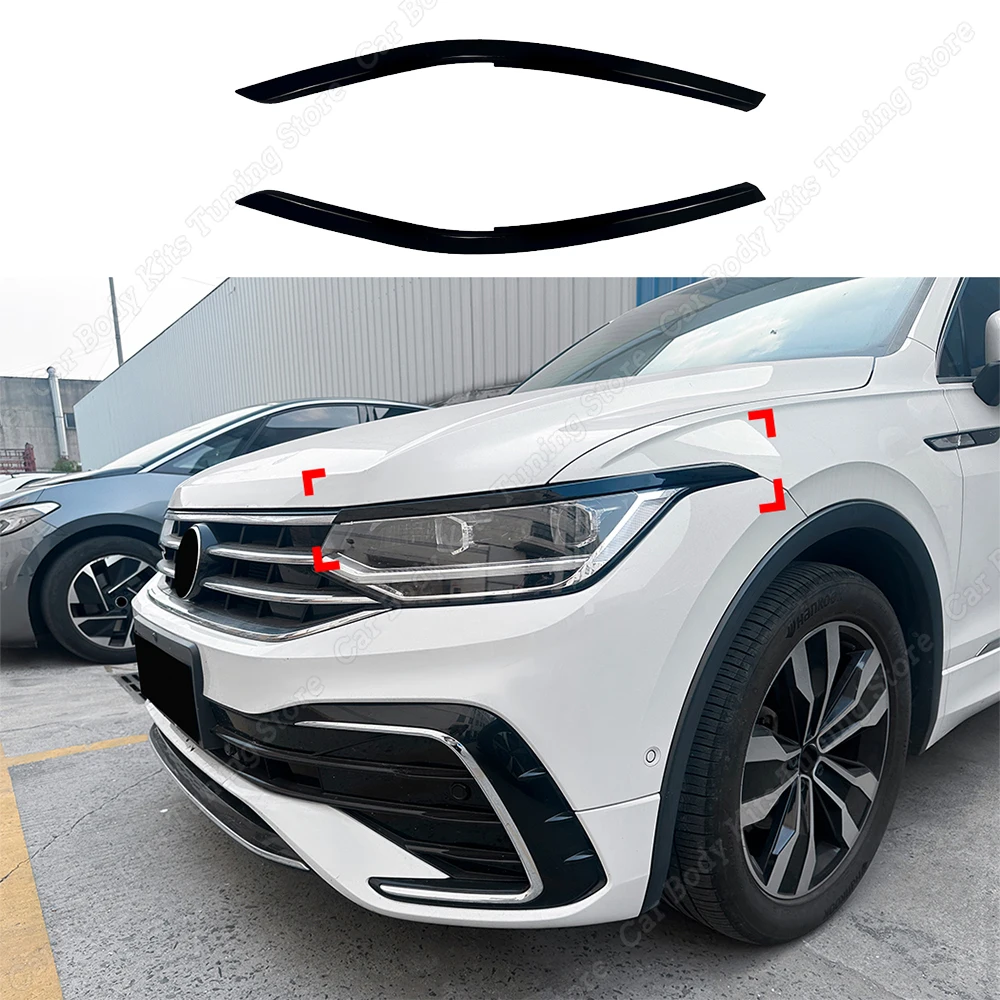 For VW Tiguan MK2 R-Line R TSI TDI Facelift 2020-2023 Front Headlight Eyebrow Eyelids Car Sticker Exterior Modification Body Kit