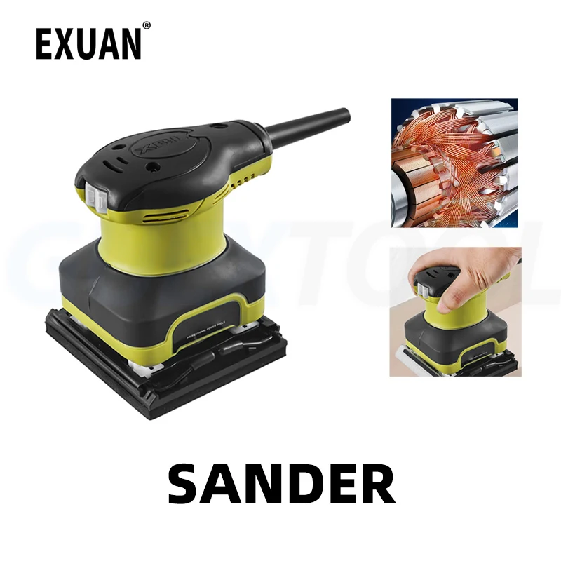 240W/390W Handheld Sander Electric Small Flat Wall Grinding Machine Flat Sandpaper Polishing Machine Household Woodworking Tool