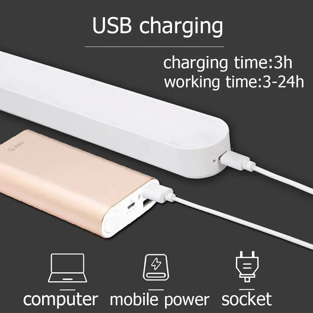 مصباح ليلي LED قابل لإعادة الشحن بمنفذ USB ، مصباح مكتبي ، مصباح طاولة تعتيم مغناطيسي ، حامل قراءة مكتبي للدراسة والكمبيوتر لغرفة النوم