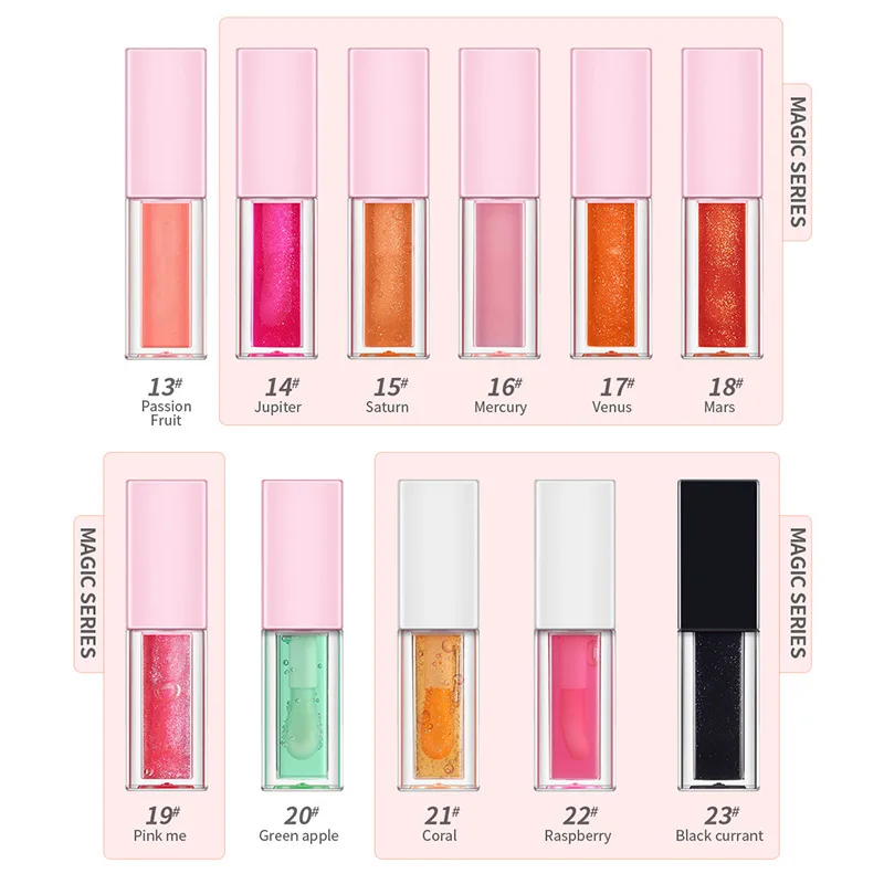 Lipolie Gloss Lip Voller Make-Up Hydraterende Fruitige Getinte Glanzende Glitter Primer Cosmetica Veganistisch Private Label 10 Stuks