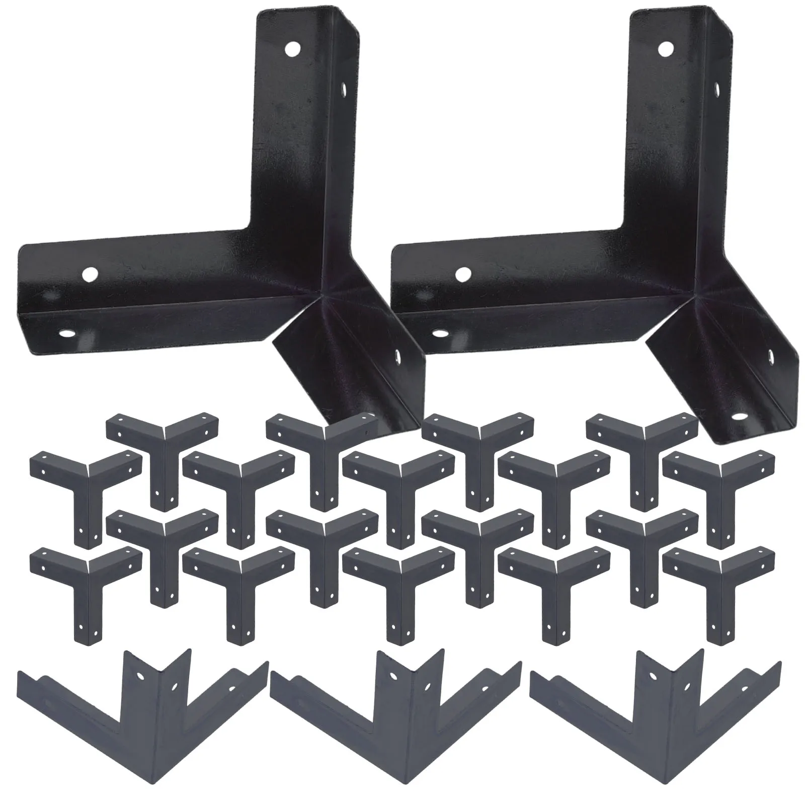 

20 Pcs Wooden Box Corner Protector Metal Guards Corners Protectors Alloy Suitcase Protective Black Furniture