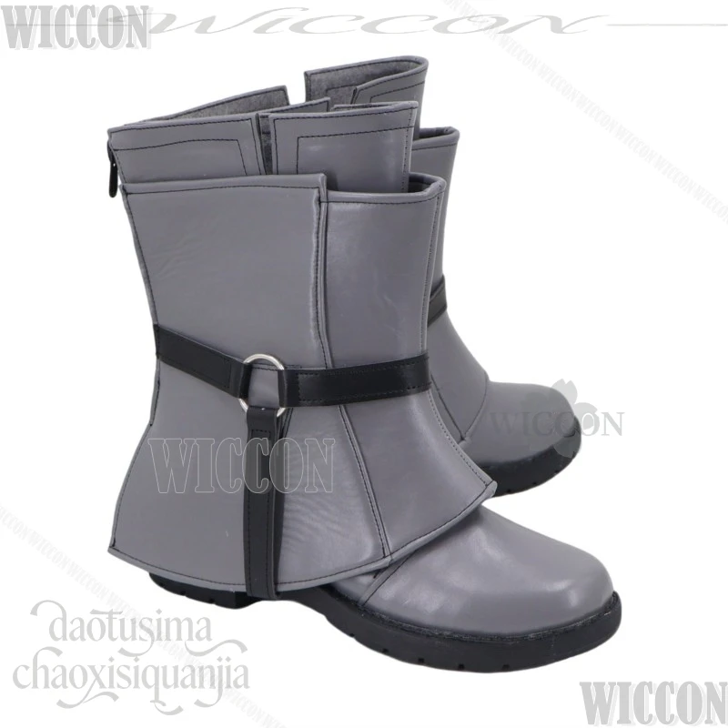 

Anime Gachiakuta Cosplay Amo Empool Costume Fashion Y2K Gray Ankle Boots Famale Male Cartoon Shoes Halloween Comic Con Festival