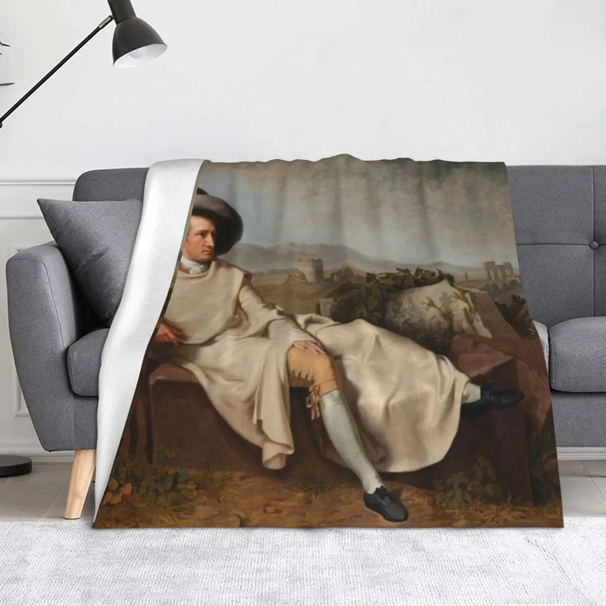 Йоган Генрих Уилльгель Тischbein, Гетть в римском кампании Плед Детское роскошное постельное белье Фланелевые одеяла Йоган Генрих Уилльгель Тischbein, Гетть в римском кампании Плед Детское роскошное постельное белье Фланелевые одеяла