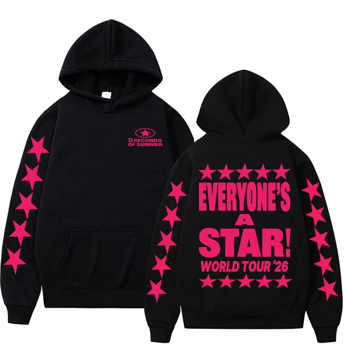 5 Seconds of Summer Everyone's A Star World Tour Hooded Men Women Fashion Punk Hip Hop Rock Sweatshirt Long Sleeve Fleece Hoodie