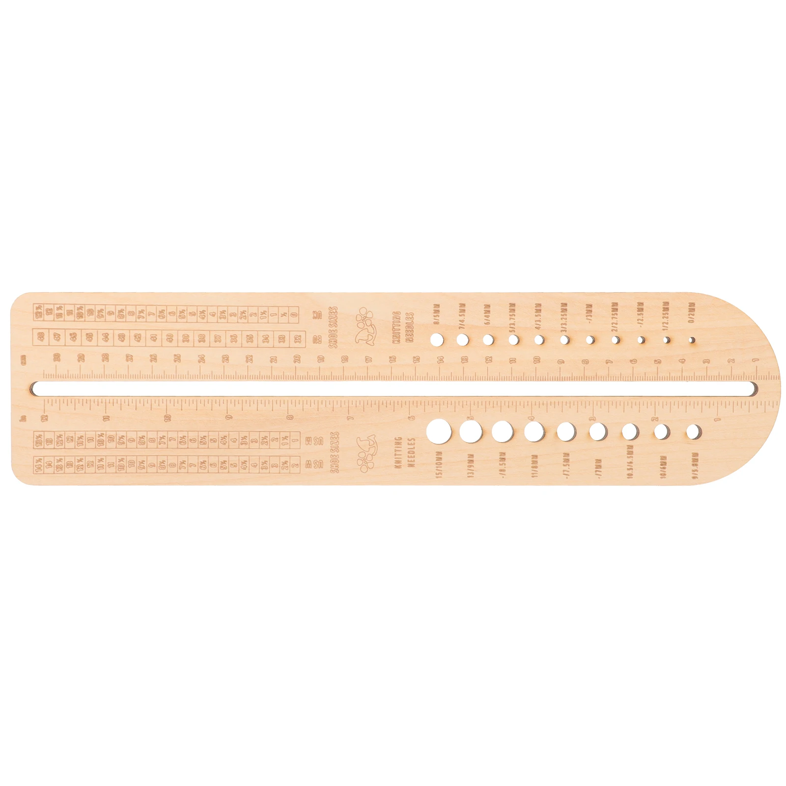 

Wooden Sock Knitting Ruler Multifunctional Needle Gauge Tool for Crochet Weaving Measuring Sock Blockers for Knitting Supplies