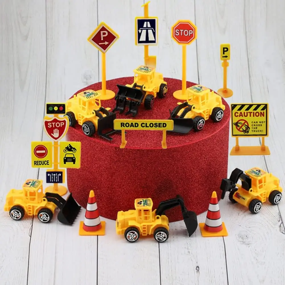 Bau-Kuchenaufsatz, LKW, Bagger, Turm, Kranich, Cupcake-Aufsatz, Verkehrs- und Straßenschild, Dekor, alles Gute zum Geburtstag, Partyzubehör – Detail 16