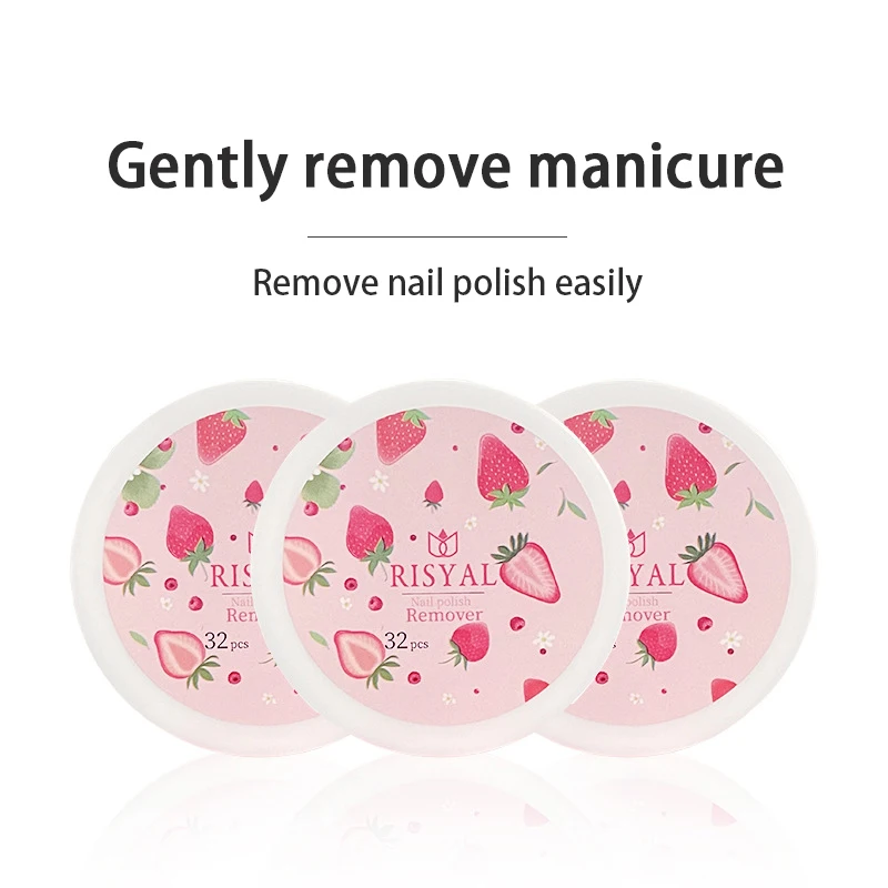 Disposable Nail Remover 32pcs Cotton Piece Fruit Flavor Removal Pad Paper Wipes Cleaning Tool Nail Art