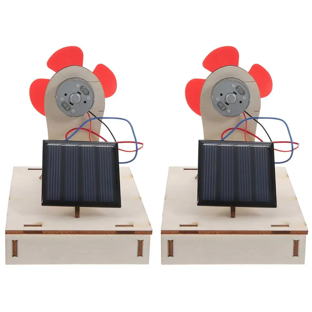 

2 Sets Solar Fan Material Package Assembly Model Assemble Learning Prop Wooden Science Project Teaching Aid Toy