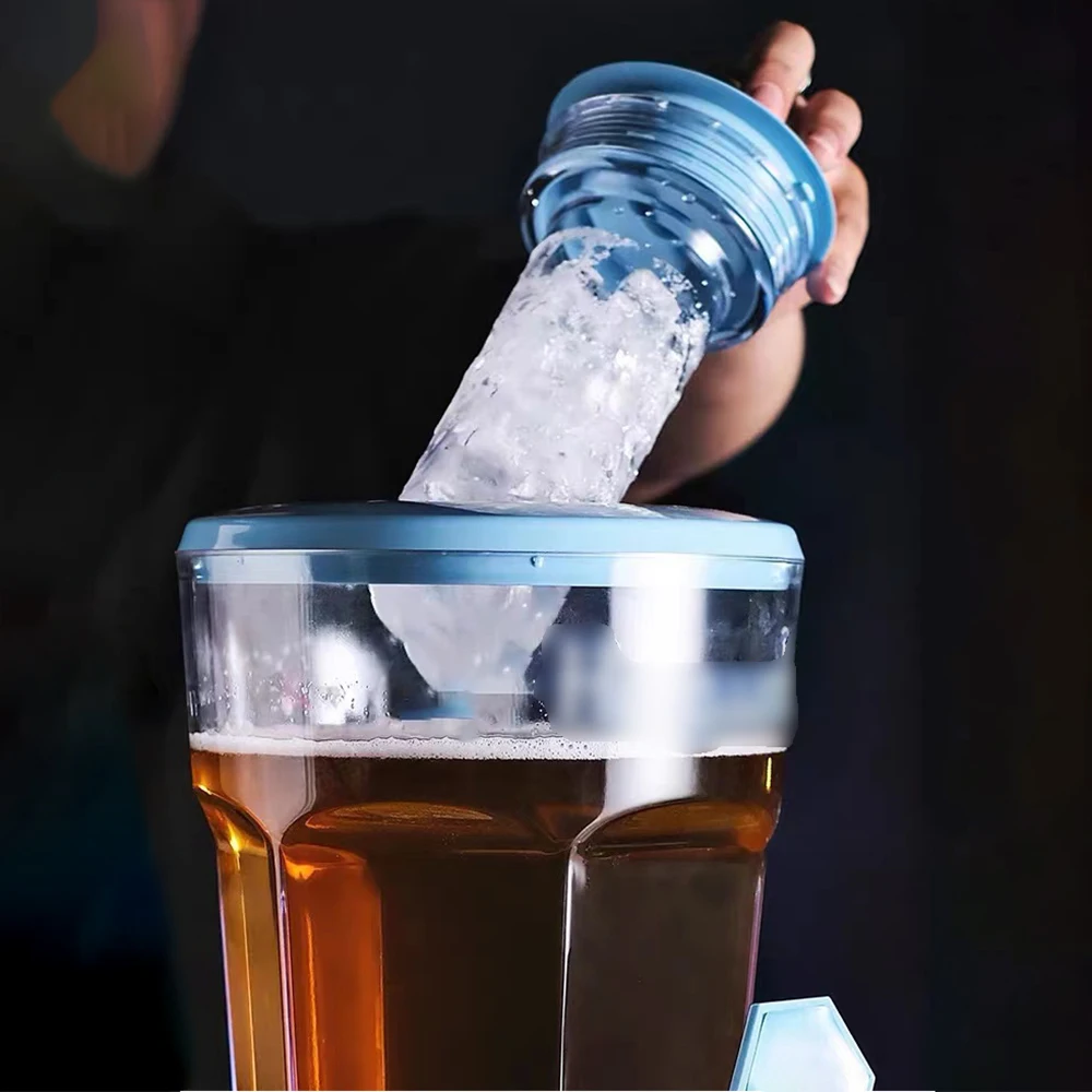 Mobile 3L Blue Vertical Automatic Beer Dispenser, Portable Cooling Draft Beer Faucet Cooling Beer Dispenser