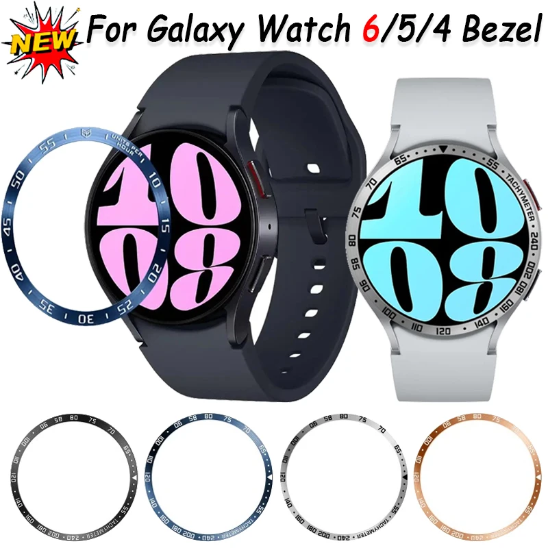 Bisel de Metal para Samsung Galaxy Watch 4/5/6/7 40mm 44mm marco de escala de tiempo de velocidad anillo protector reloj 6/4 clásico 47/43mm 46/42mm