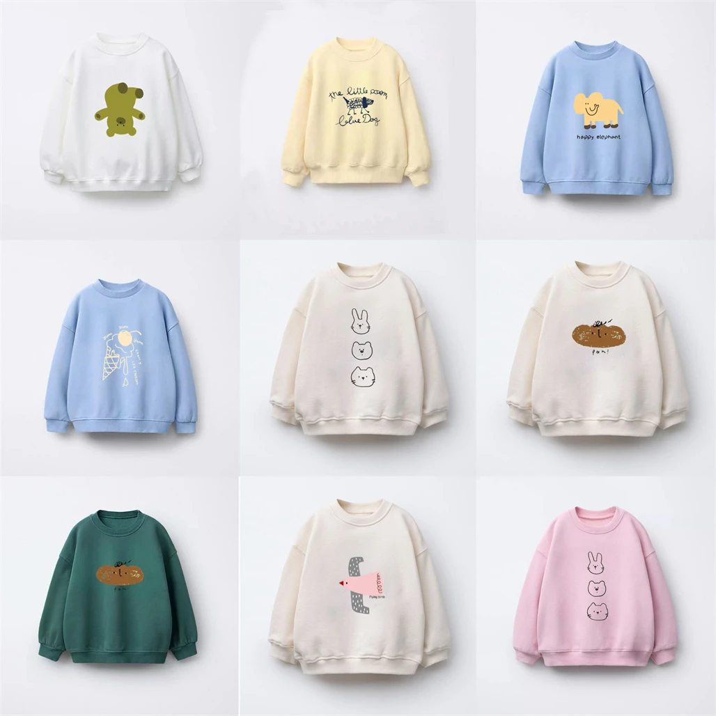 2026 Spring Autumn Clothes Long-sleeved Tops Casual Loose Sweatshirts For Boys And Girls Cartoon Fashion Hoodies Outer Wear