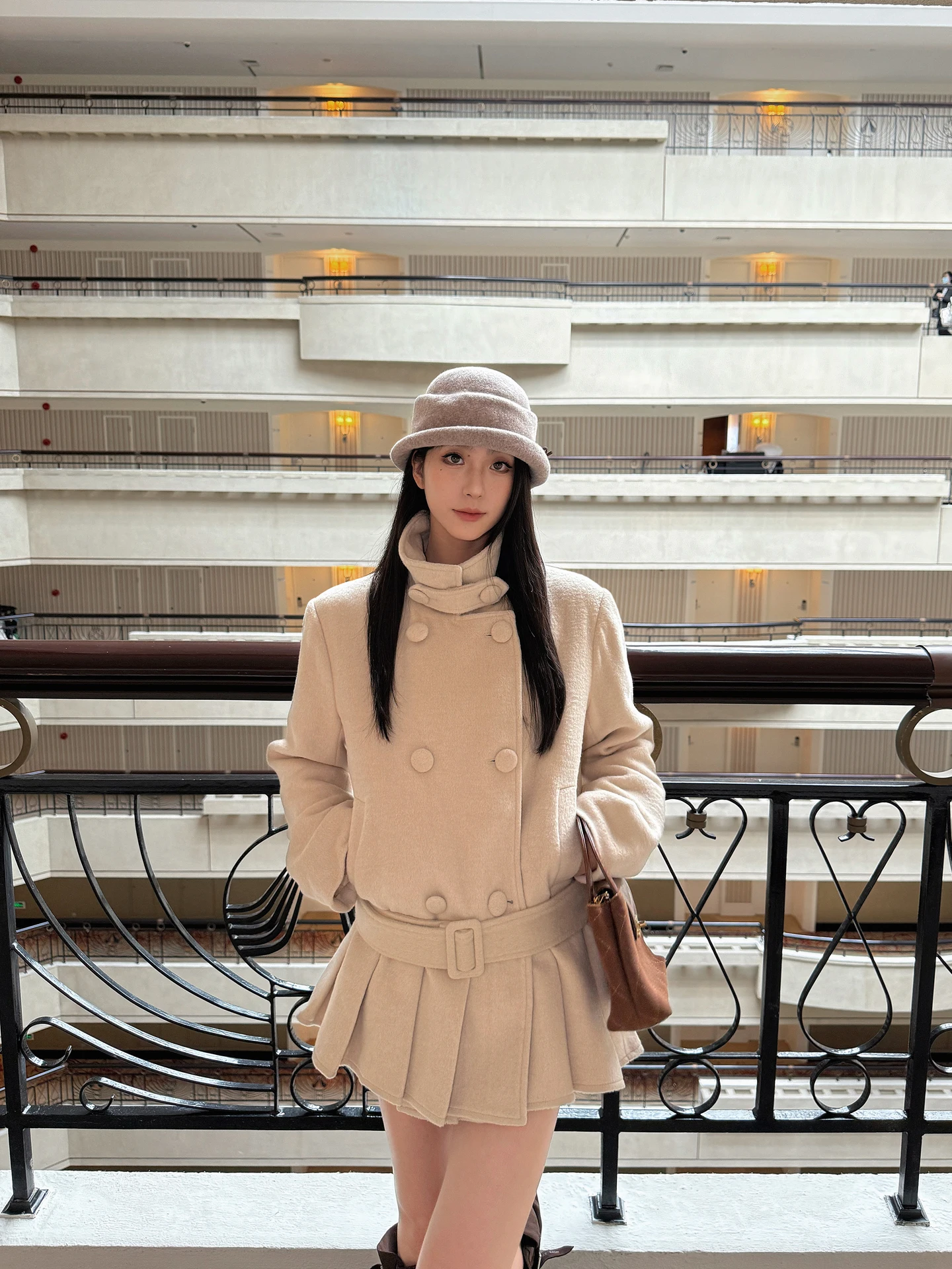 

Princ Sle, шерстяная юбка средней длины, пальто, женское осенне-зимнее пальто Faion Sweet, двубортное пальто с воротником-стойкой