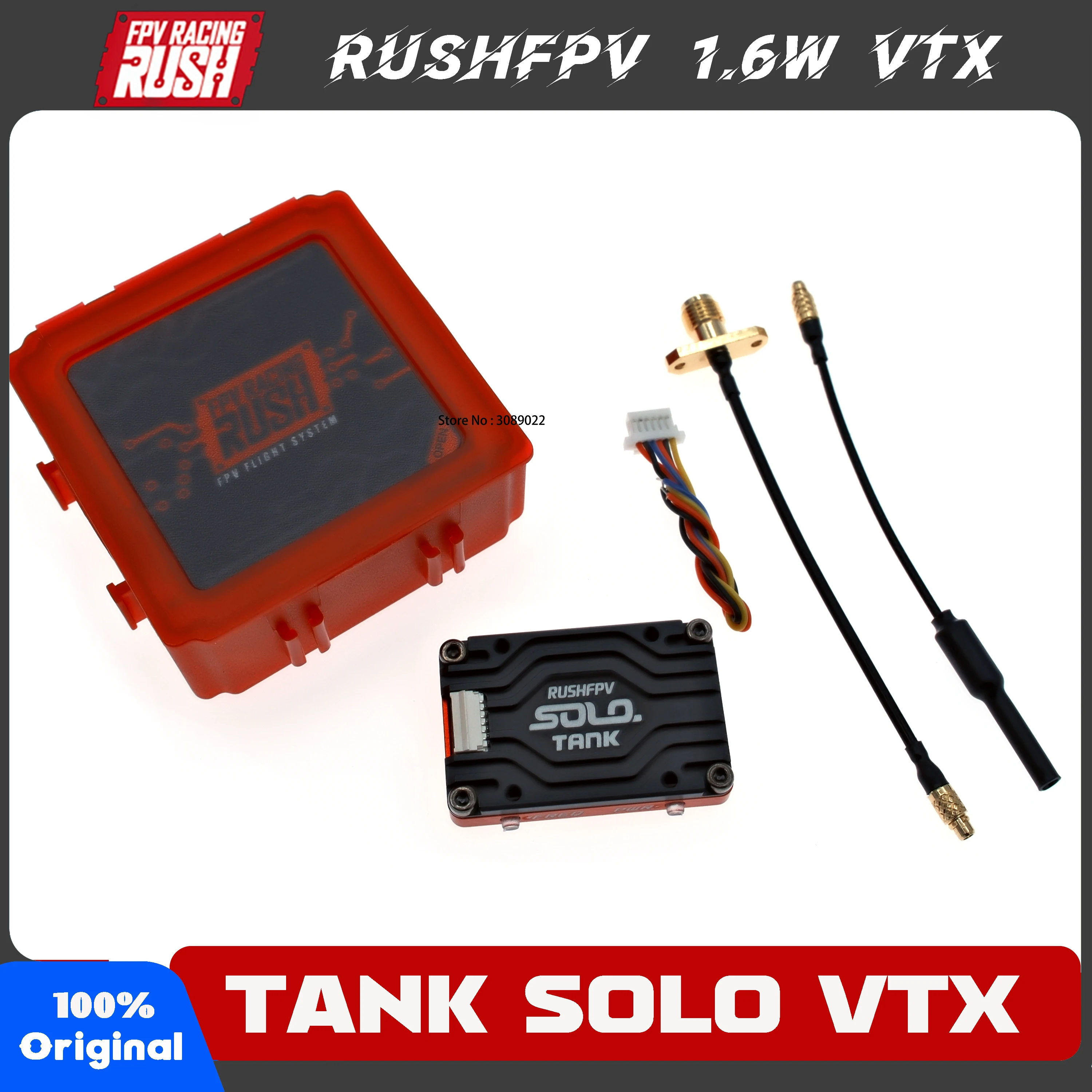 

RUSH Solo Tank 5.8G VTX Video Transmitter 1.6W High Power Built-in Microphone Heat Dissipation CNC Shell For RC FPV Long Range